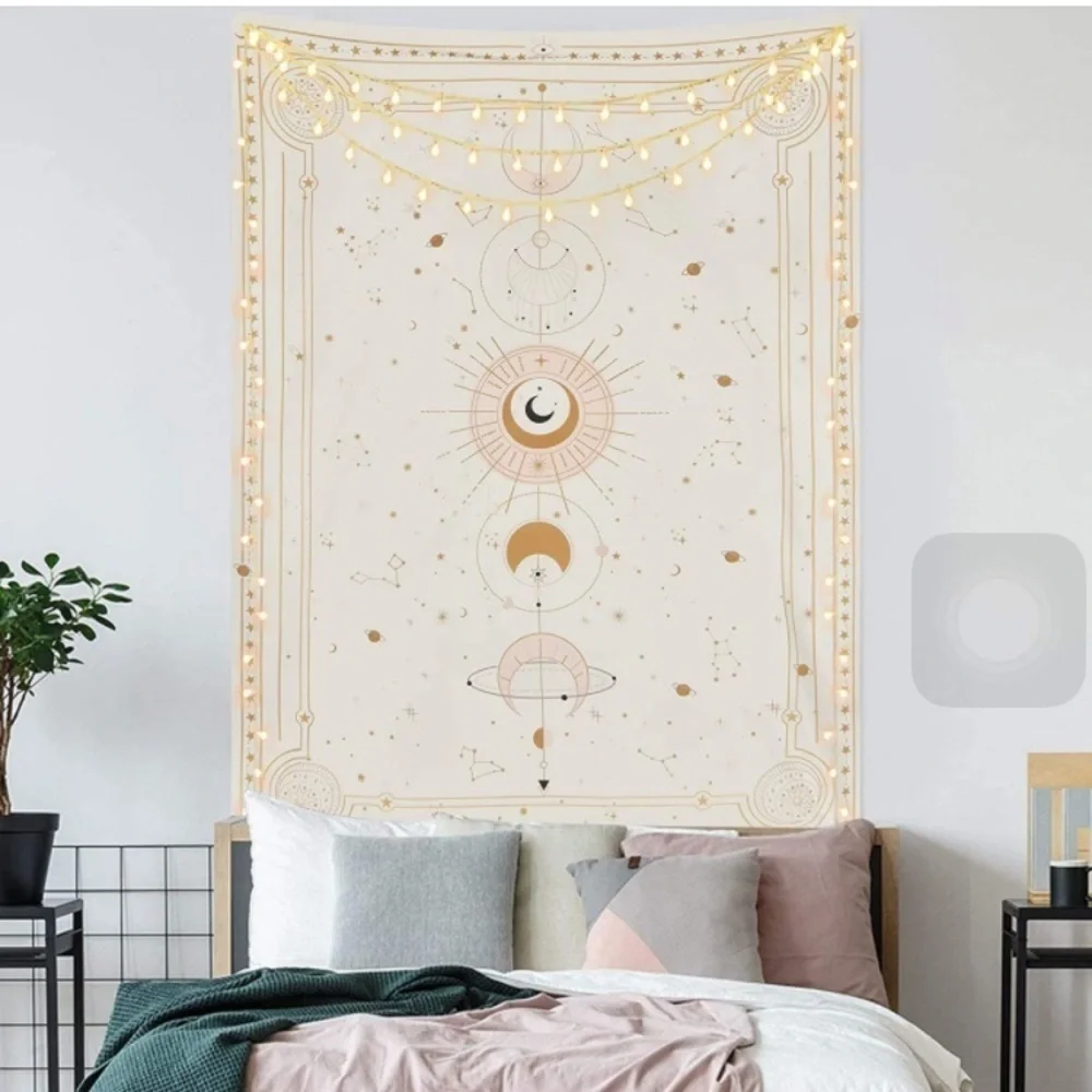 Bohemian Lunar Constellation Galaxy Space Neutral Indie HippieBedroom Wall Decor